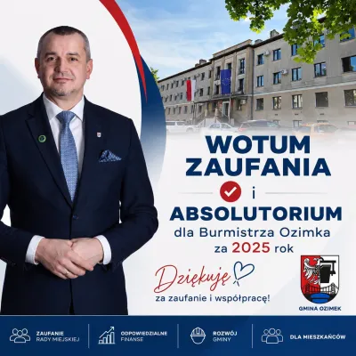 Rada Miejska udzieliła Burmistrzowi Ozimka wotum zaufania i absolutorium