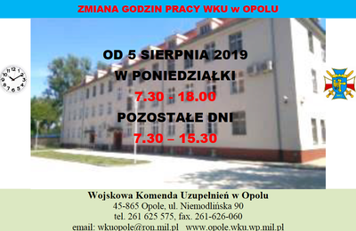 zmiana godzin pracy