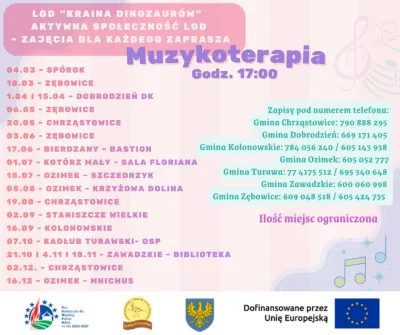 Muzykoterapia - Aktywna społeczność LGD - zajęcia dla każdego