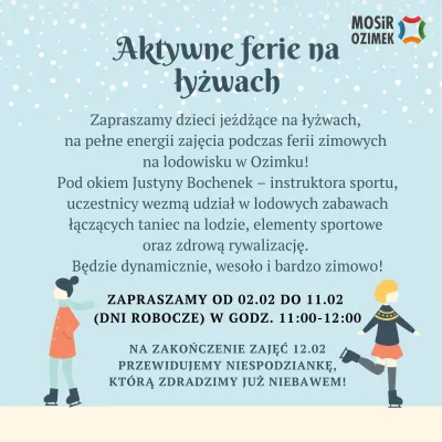 Aktywne ferie na lyzwach